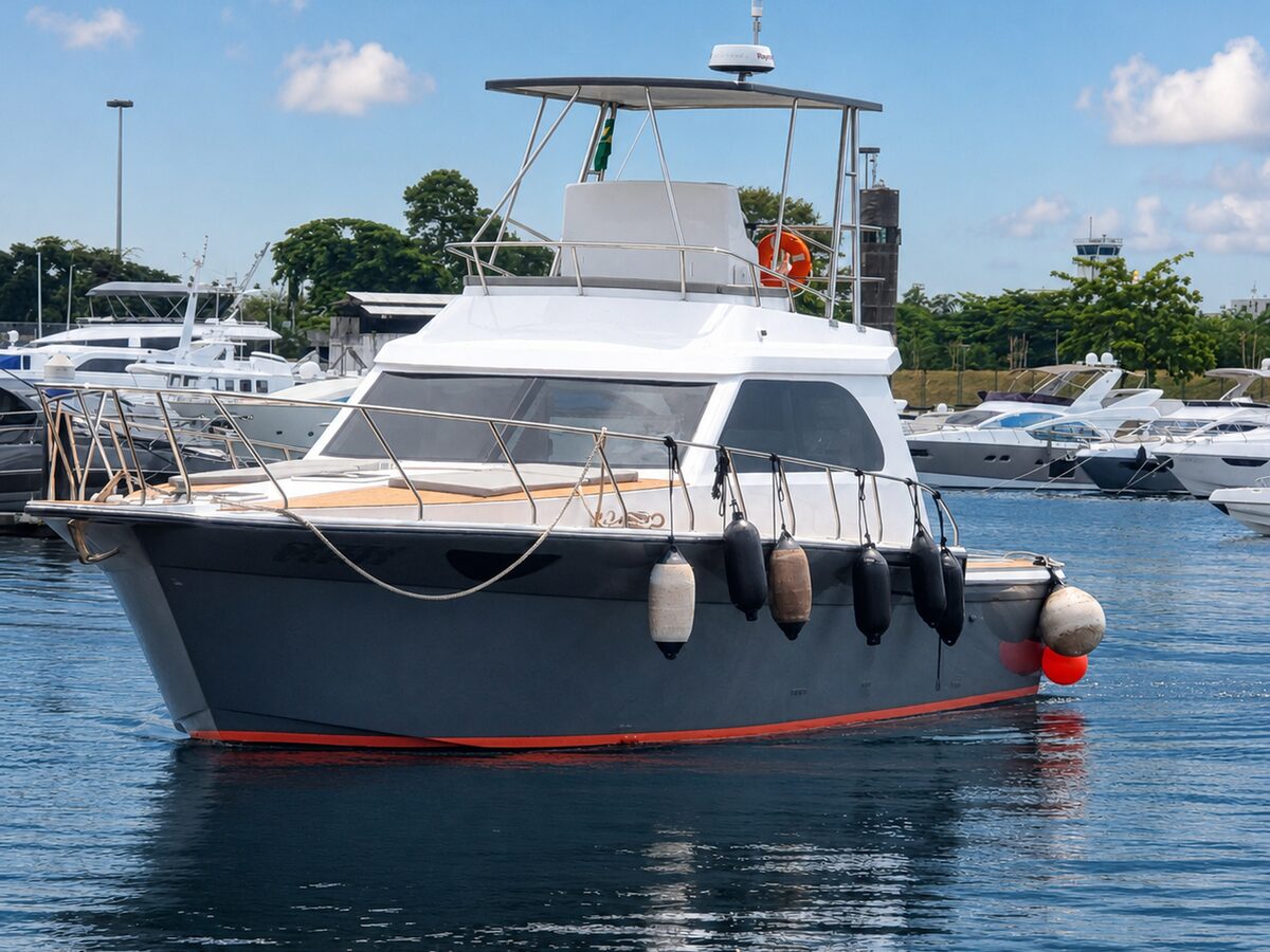 WeBoat Mares 50 - Perfil lateral atracada na marina