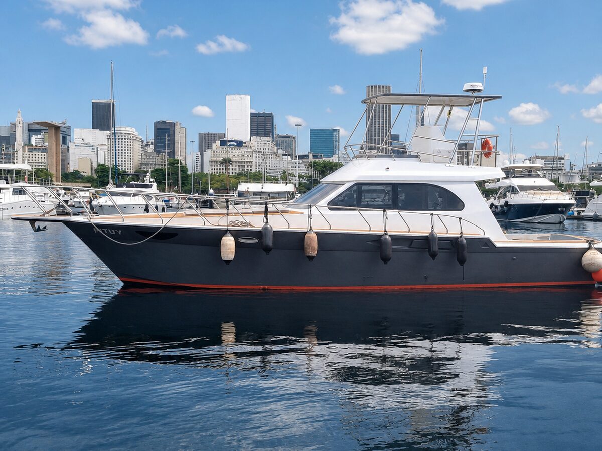 WeBoat Mares 50 - Vista da marina com o skyline do Rio